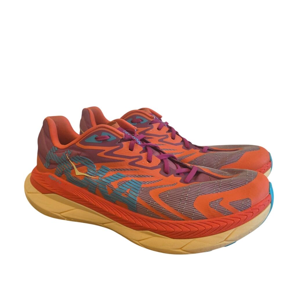 HOKA Tecton X 2 Trail Running Shoes Mens 13D Orange Carbon Plate Vibram 1134516